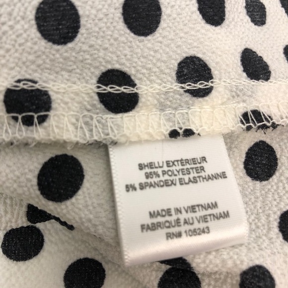 Bobeau polka dot black white top blouse medium - Picture 7 of 7